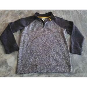 Old Navy Boys' Pullover Sweater Top Gray Black Quarter Zip Casual Comfy Size XL